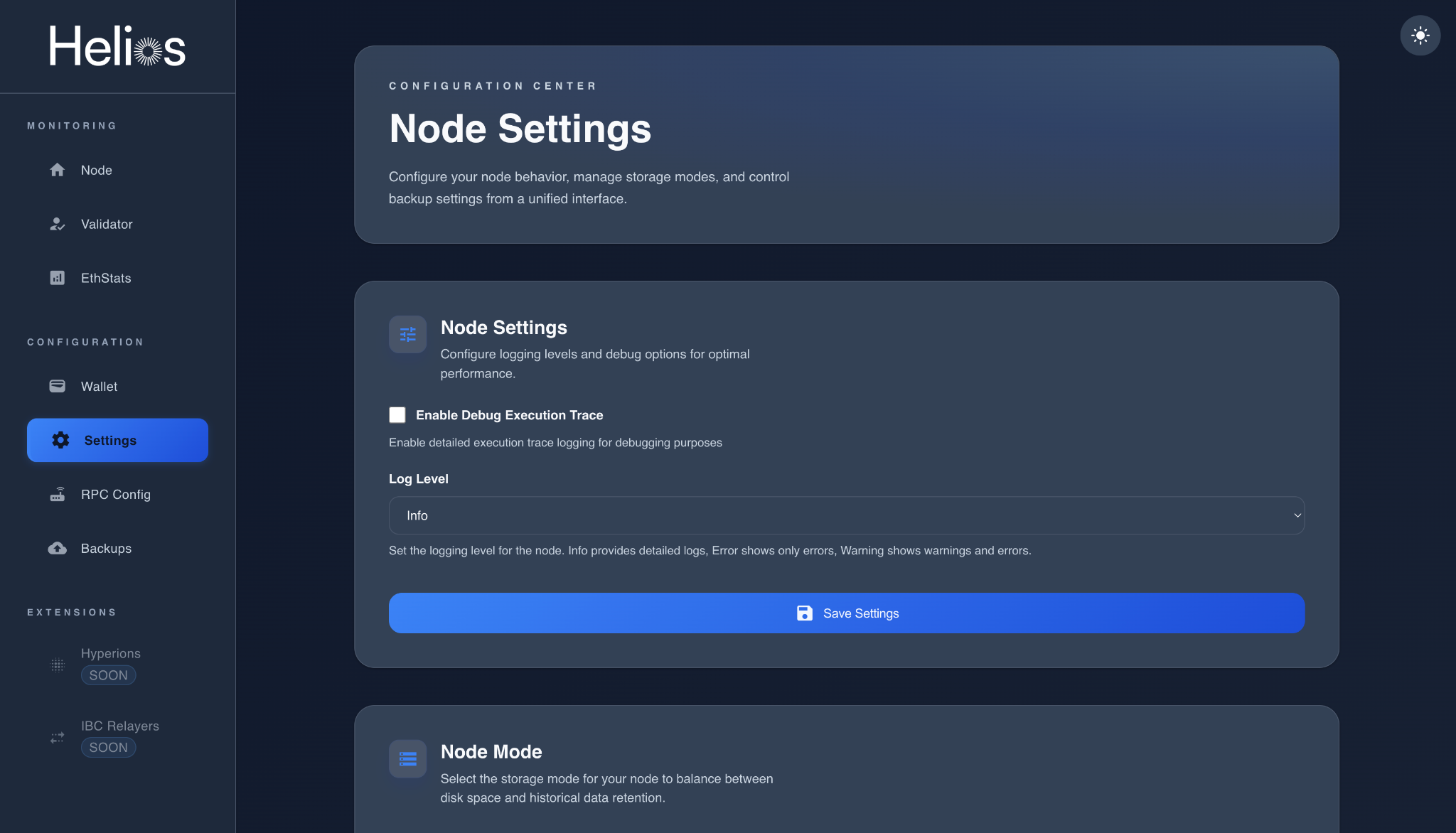 Settings Overview